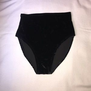 High Waisted Black Velvet Rave Bottoms